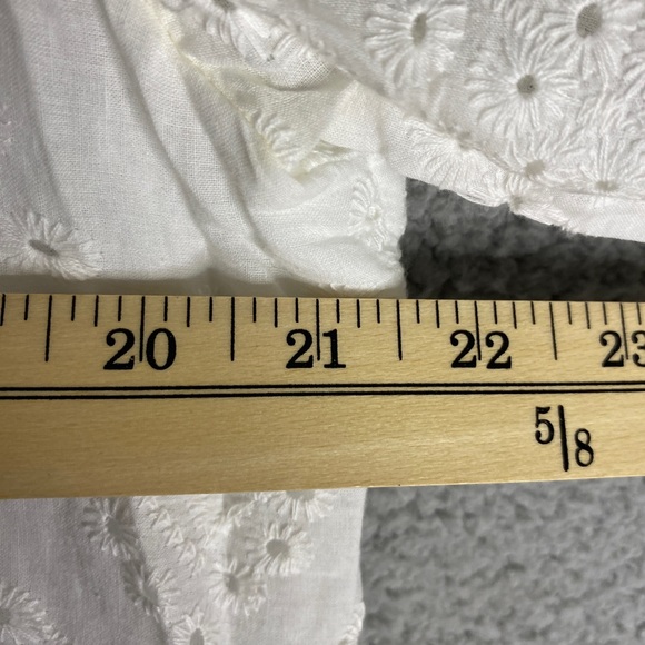 Womens 2XL Eyelet Hole Tiered Dress Long Maxi White peasant Cottagecore - Picture 2 of 12